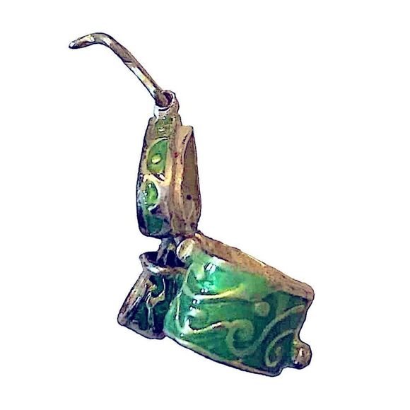 Tibetan Prayer Box Sterling Silver Enameled Wish Box Pendant - Picture 4 of 12